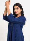 Midnight Blue Embroidered Kurta Set