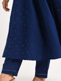 Midnight Blue Embroidered Kurta Set