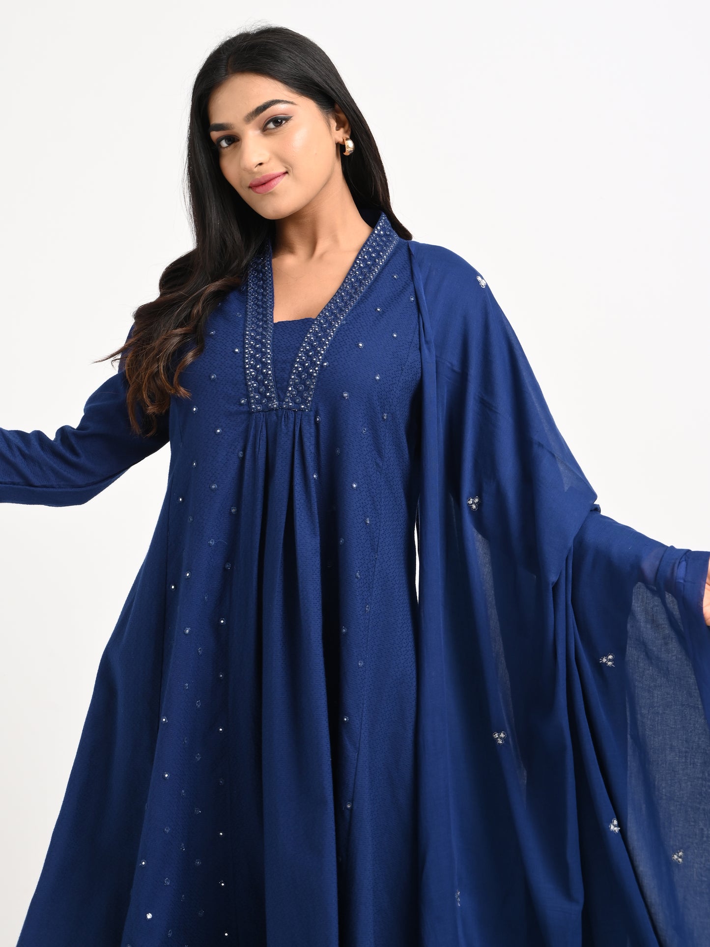 Midnight Blue Embroidered Kurta Set