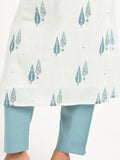 Seafoam Printed Cotton Suit Set with Dupatta