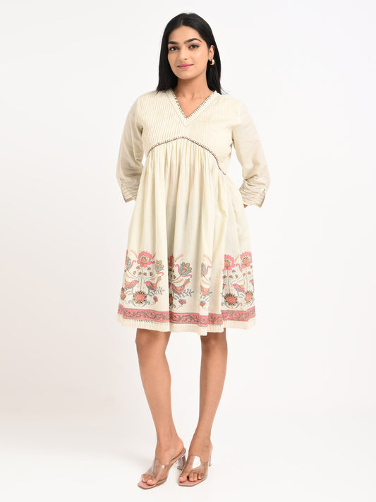Ivory Floral Short Dress