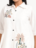 White Embroidered Shirt Co-ord Set