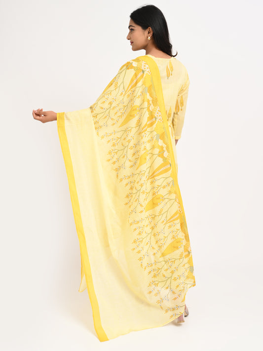Sunlit Yellow Printed Cotton Suit Set
