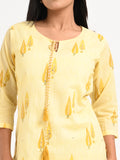 Sunlit Yellow Printed Cotton Suit Set