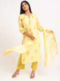 Sunlit Yellow Printed Cotton Suit Set