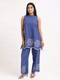 Indigo Blue Embroidered Co-ord Set