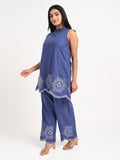Indigo Blue Embroidered Co-ord Set