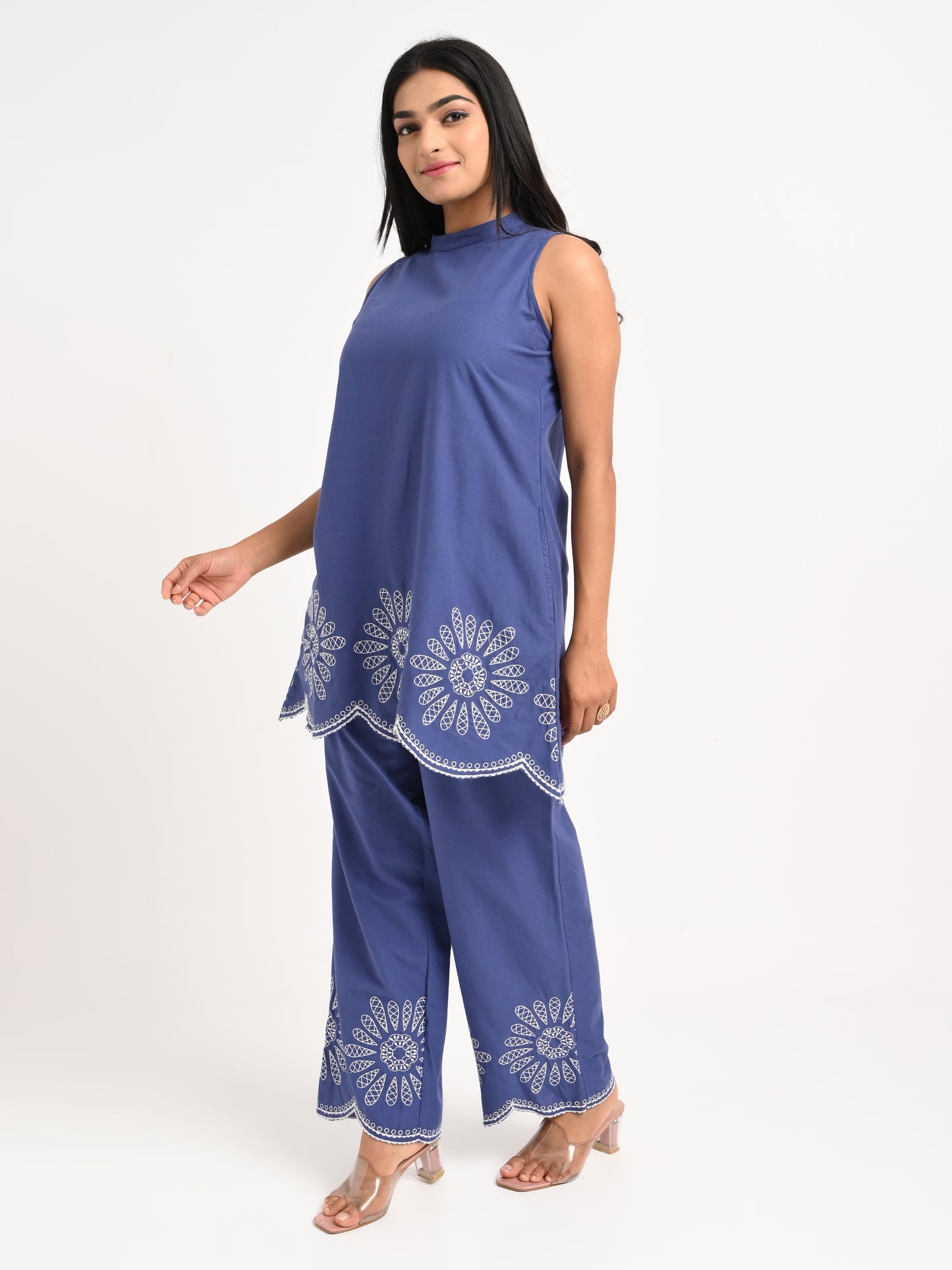 Indigo Blue Embroidered Co-ord Set