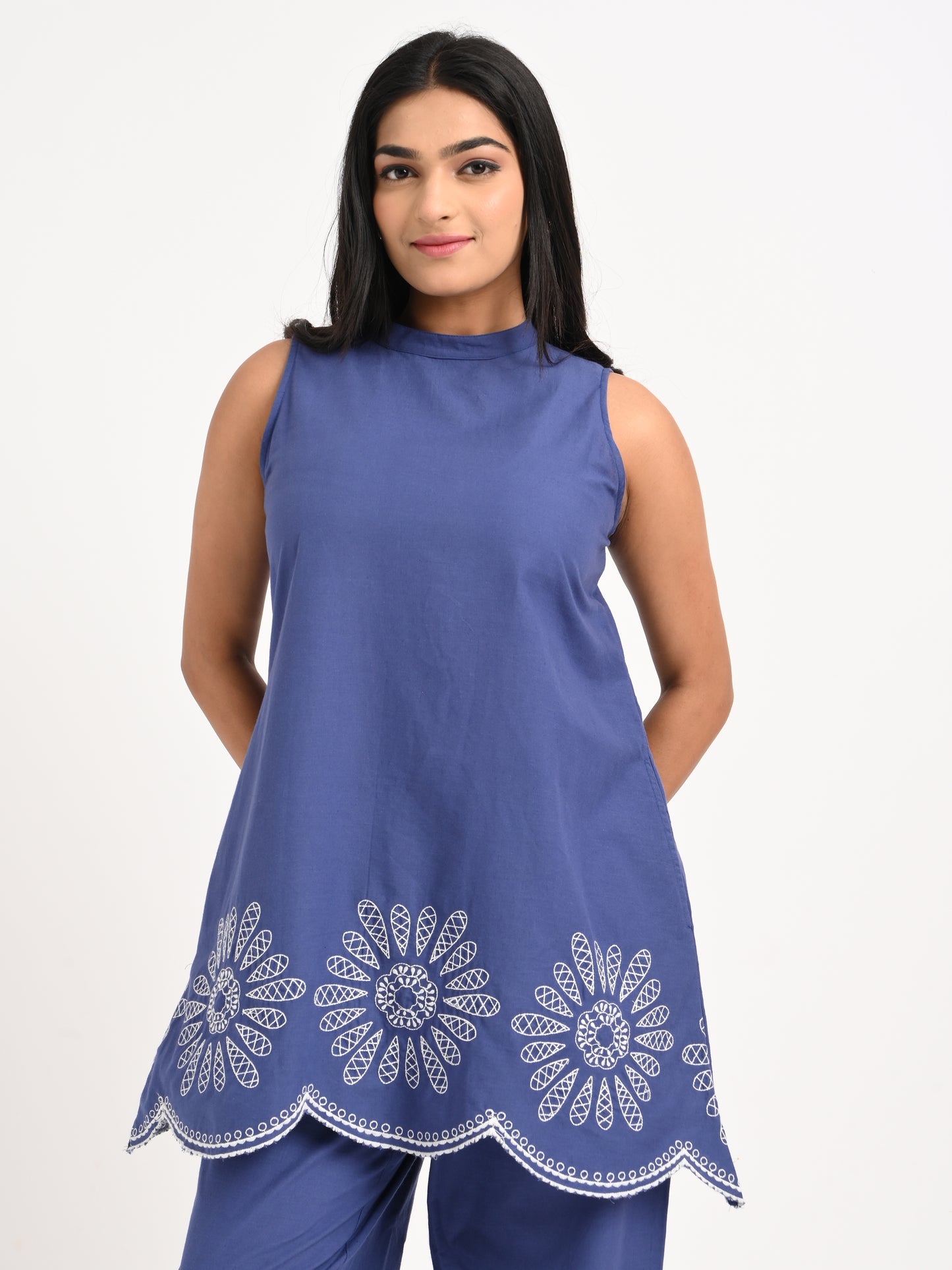 Indigo Blue Embroidered Co-ord Set
