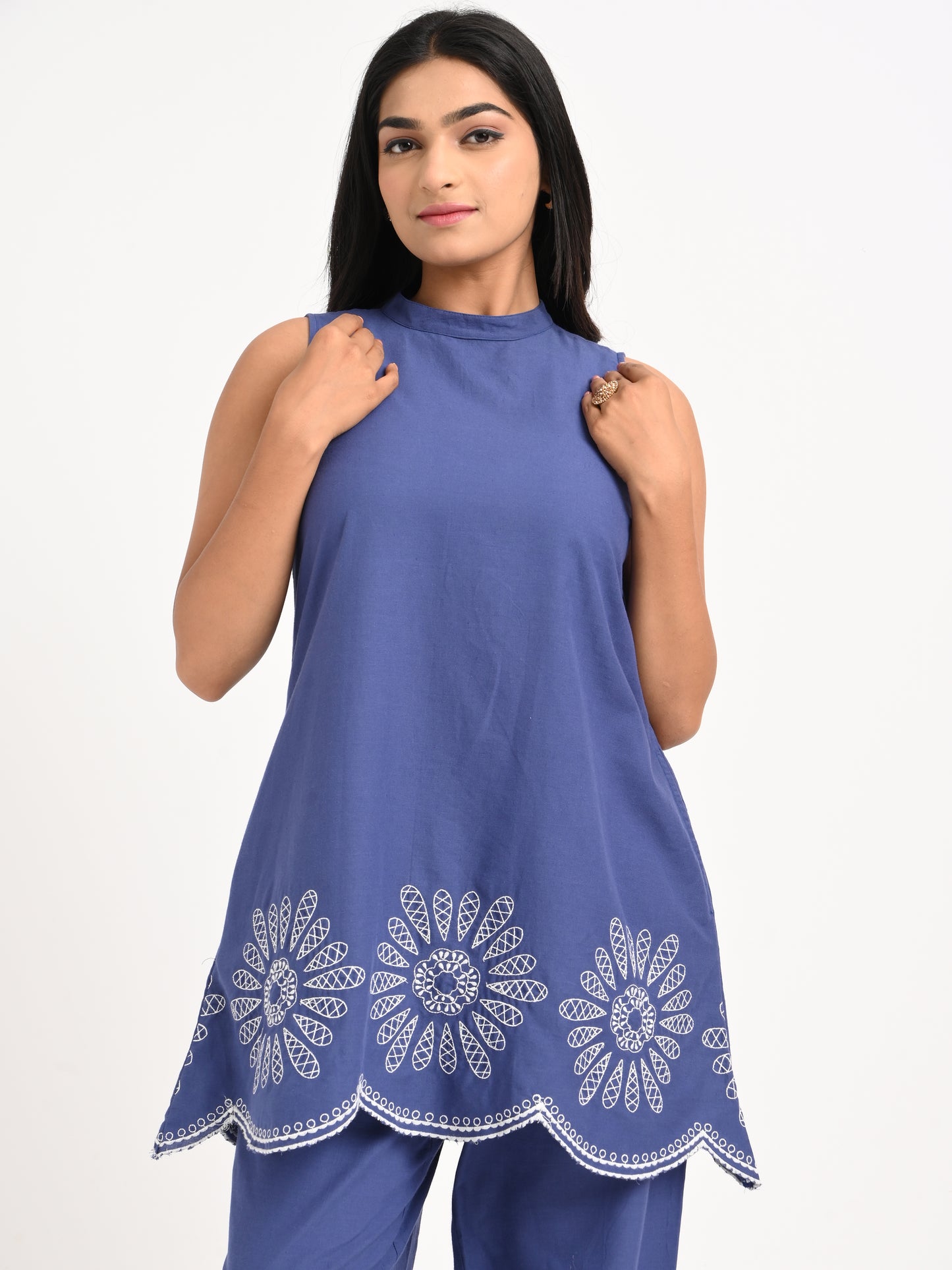 Indigo Blue Embroidered Co-ord Set