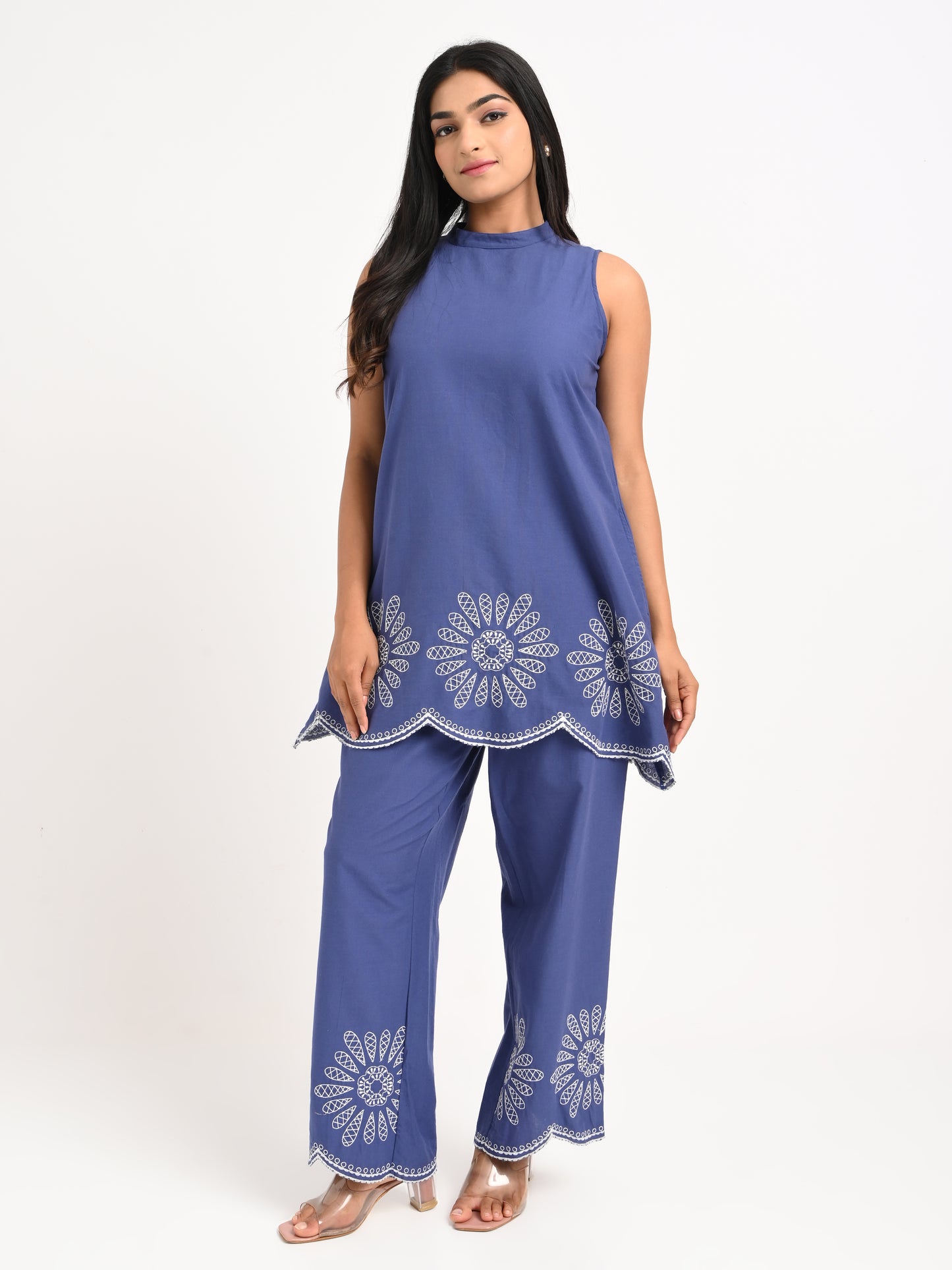 Indigo Blue Embroidered Co-ord Set