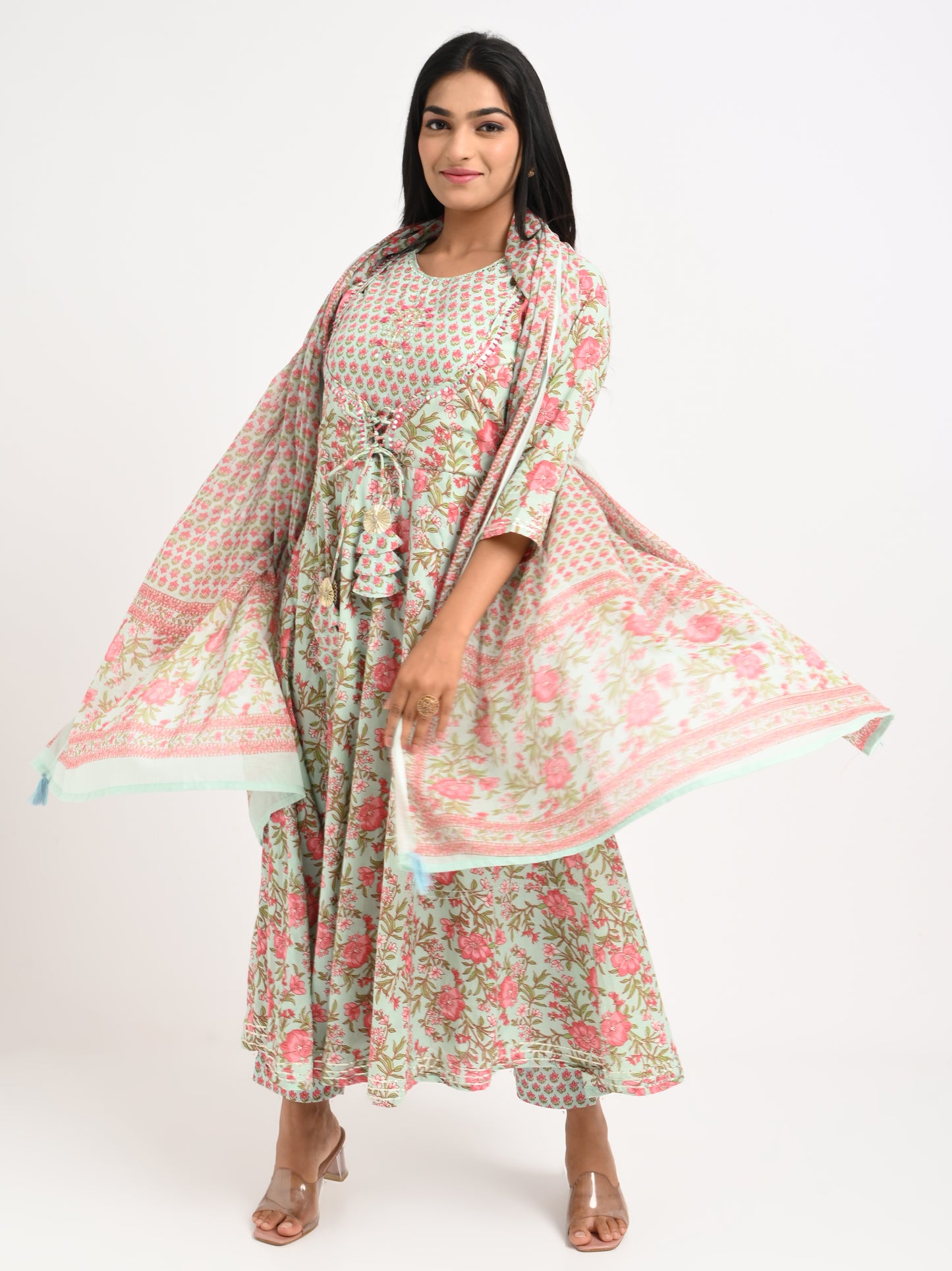 Floral Printed Kurta Set with Dupatta