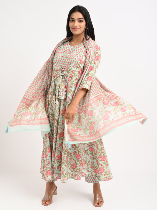 Floral Printed Kurta Set with Dupatta