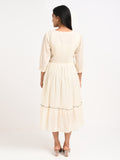 Embroidered Flared  Dress