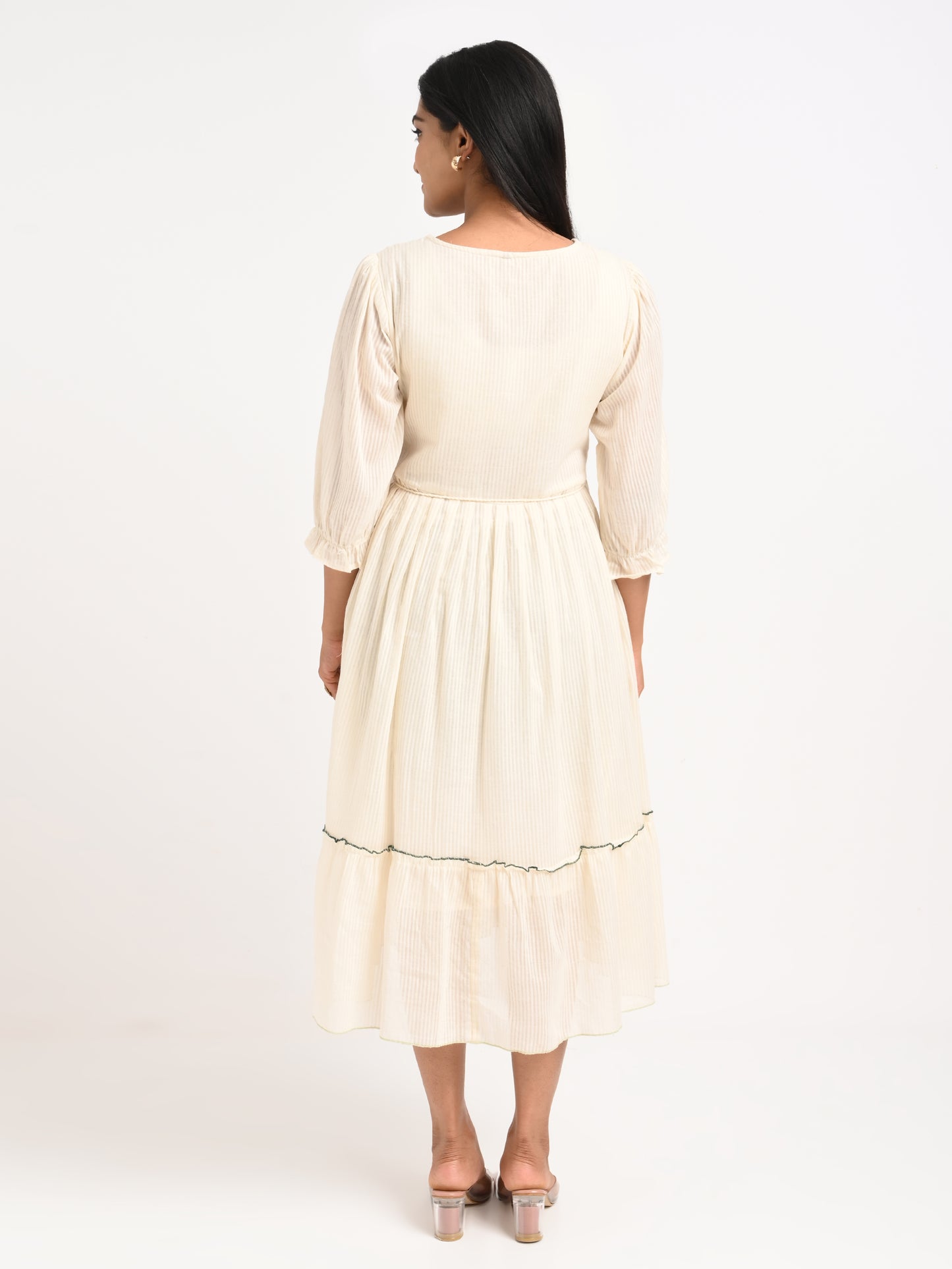 Embroidered Flared  Dress