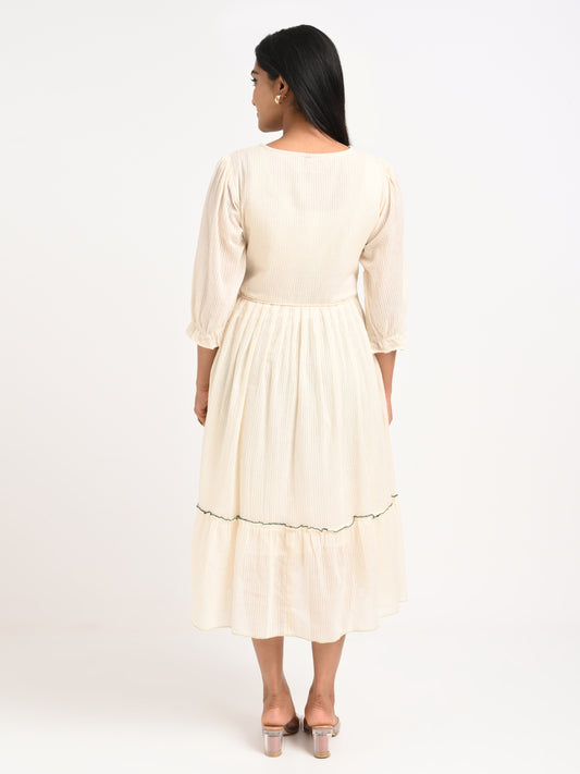 Embroidered Flared  Dress