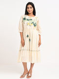 Embroidered Flared  Dress
