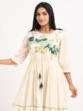Embroidered Flared  Dress