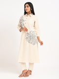 Embroidered Shirt-Style Kurta Set