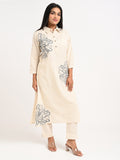 Embroidered Shirt-Style Kurta Set