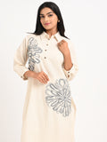 Embroidered Shirt-Style Kurta Set