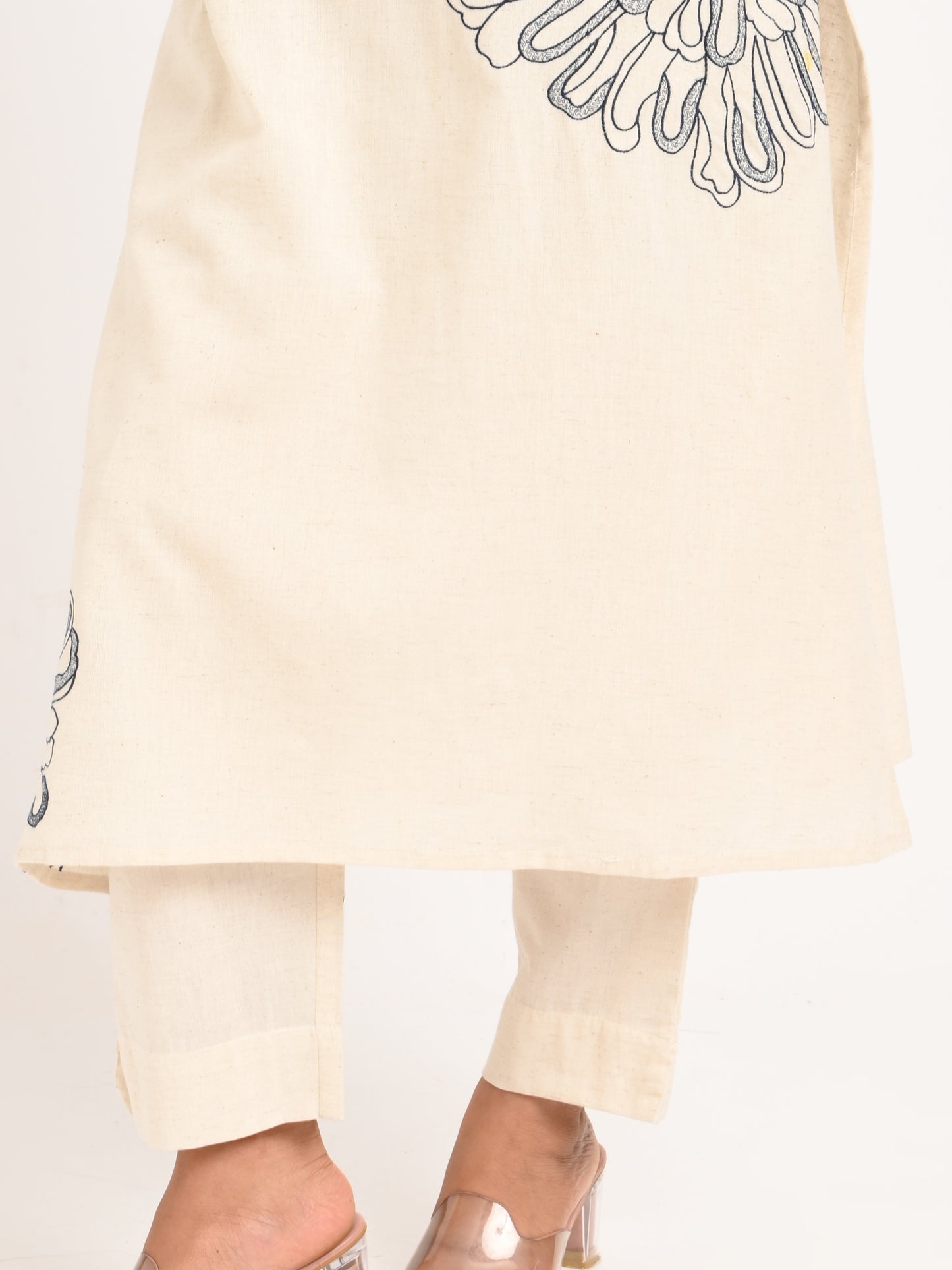 Embroidered Shirt-Style Kurta Set