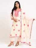 Embroidered Kurta Set with Dupatta