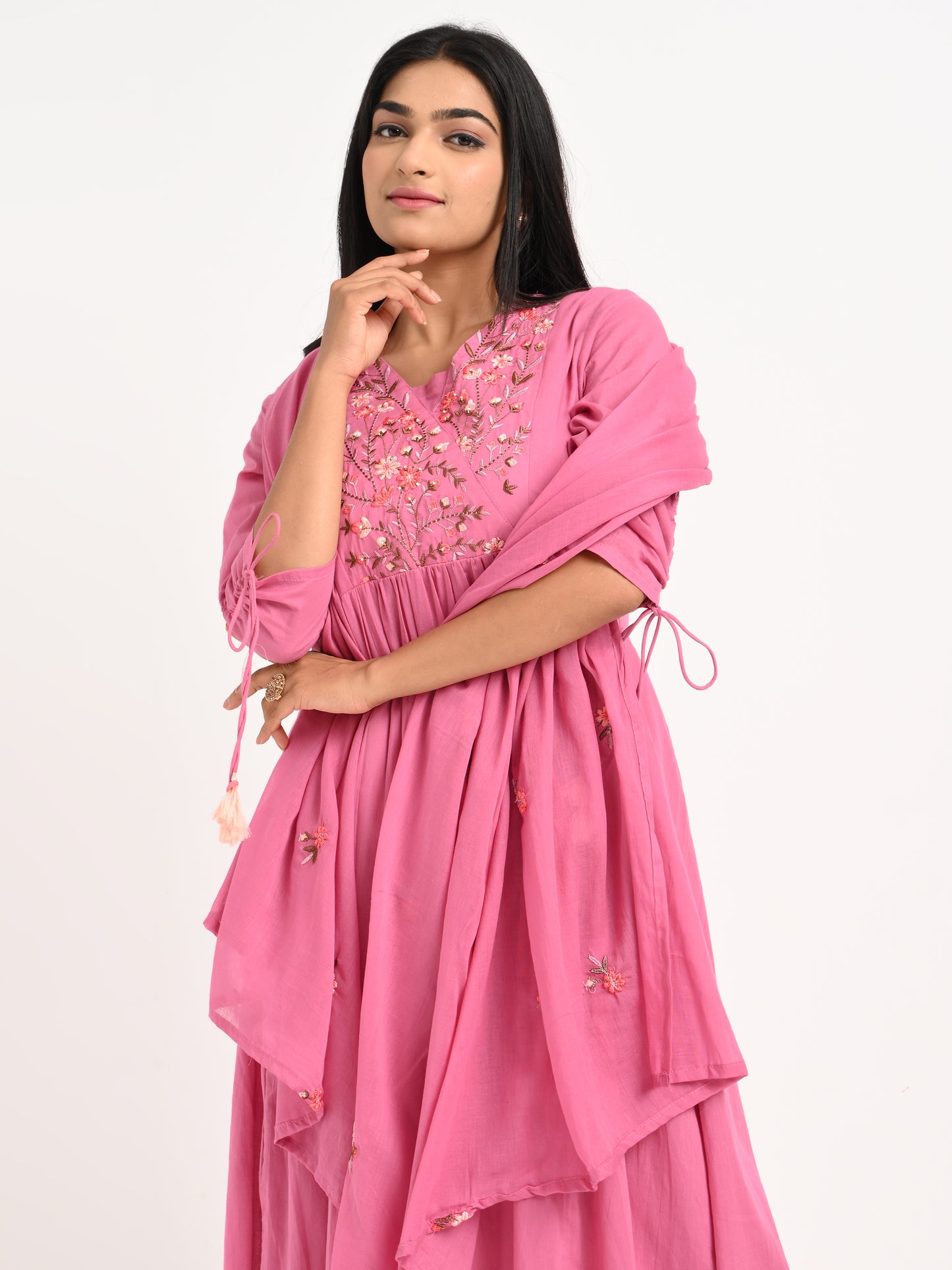 Embroidered Suit Set with Dupatta