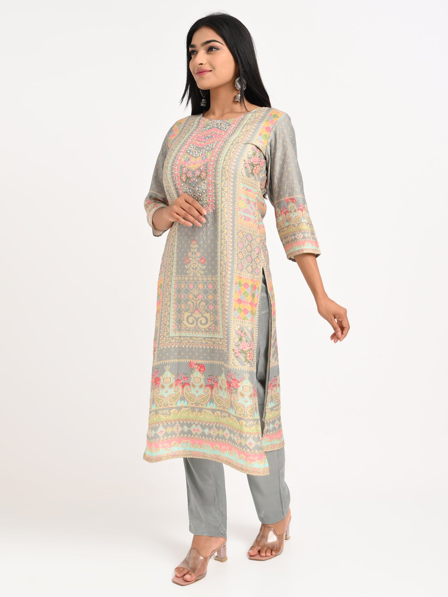 Printed Suit Set with Dupatta