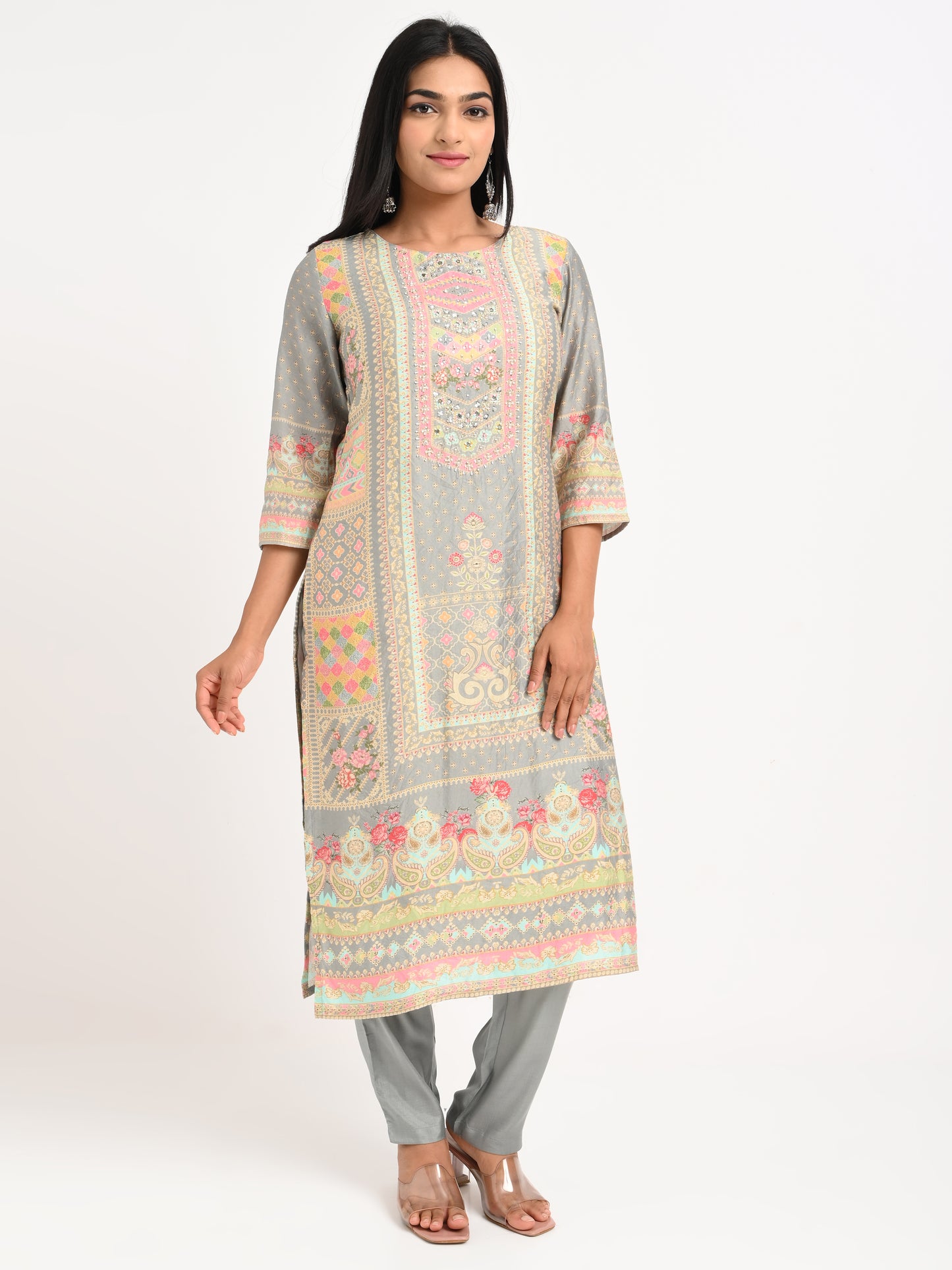 Printed Suit Set with Dupatta