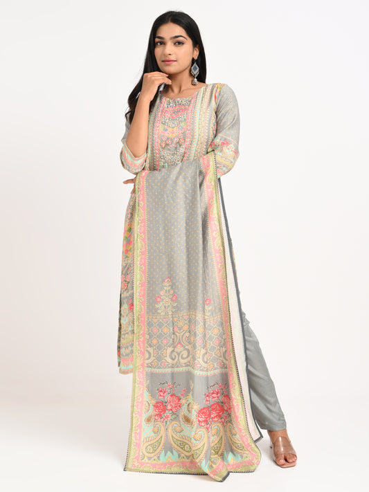Printed Suit Set with Dupatta