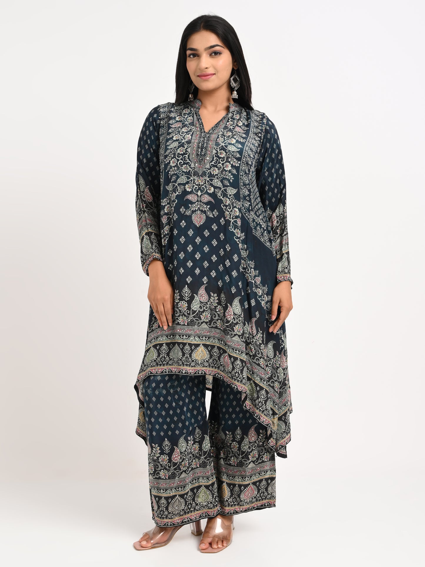 Printed Palazzo Suit Set with Dupatta