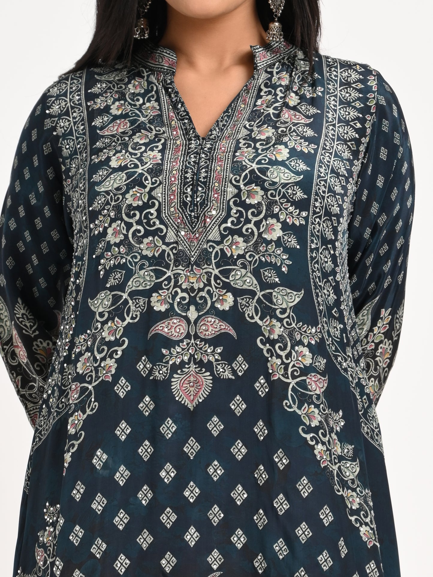 Printed Palazzo Suit Set with Dupatta