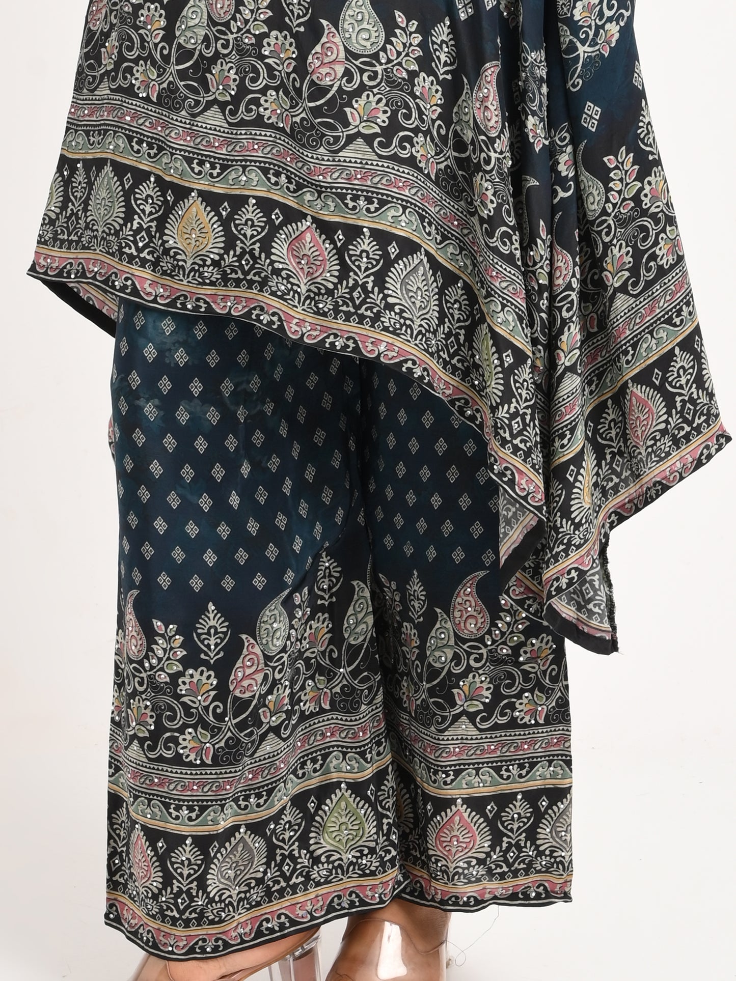 Printed Palazzo Suit Set with Dupatta