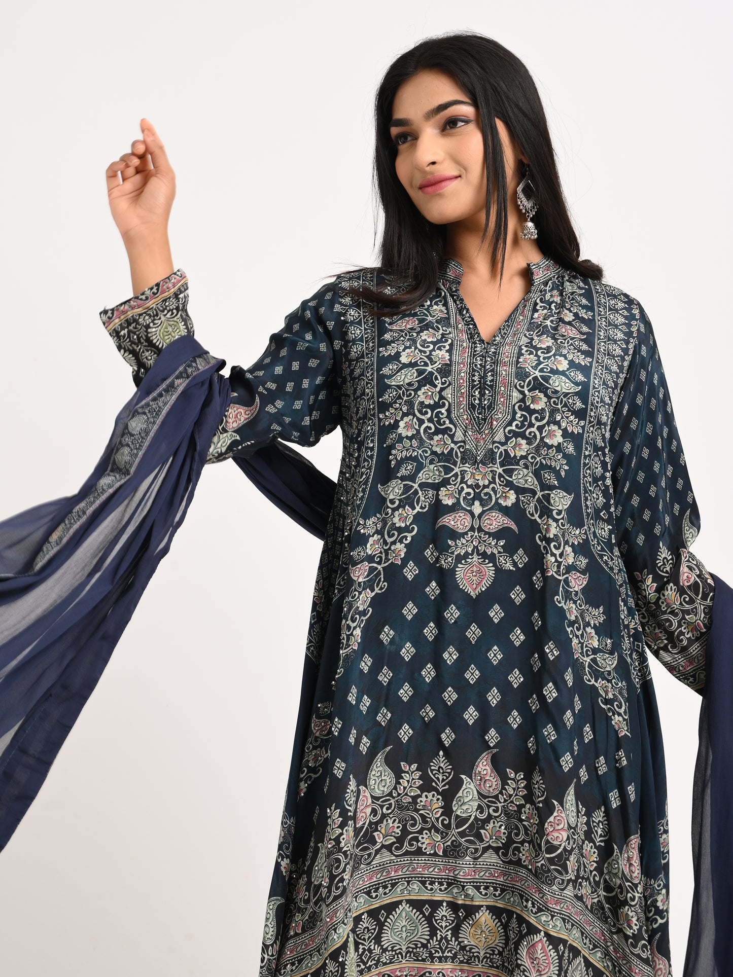 Printed Palazzo Suit Set with Dupatta