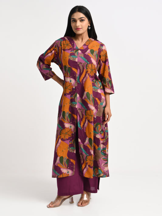 Printed Kurta with Bottom Set