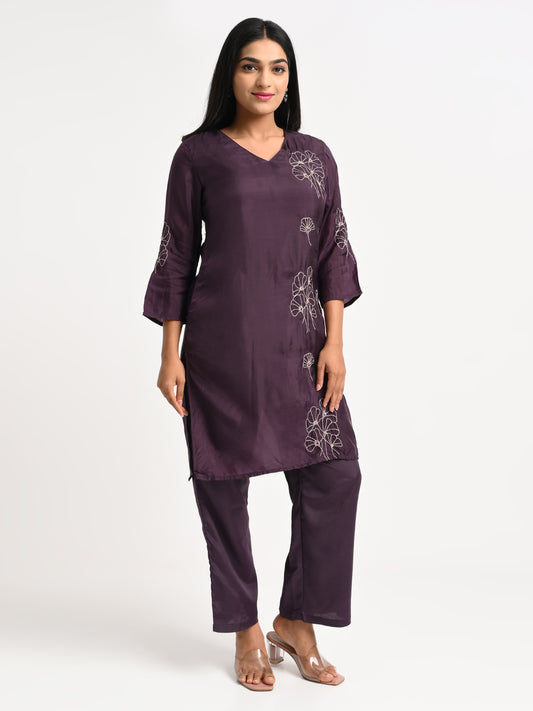 Muslin Embroidered Co-ord Set
