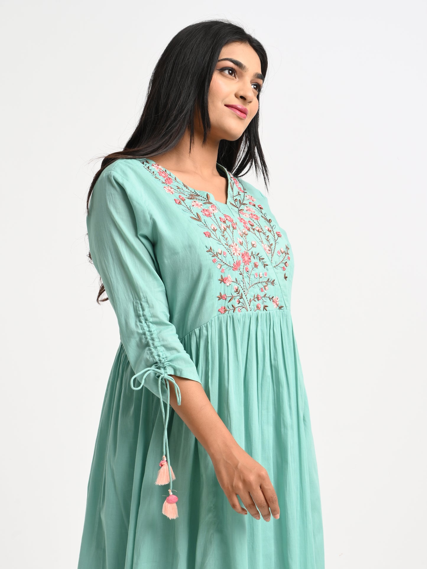 Muslin Embroidered Kurta Set with Dupatta