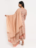 Printed Cotton Anarkali Kurta Set with Dupatta