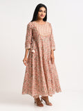Printed Cotton Anarkali Kurta Set with Dupatta