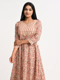 Printed Cotton Anarkali Kurta Set with Dupatta