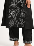 Embroidered Black Kurta Set with Dupatta