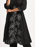 Embroidered Black Kurta Set with Dupatta